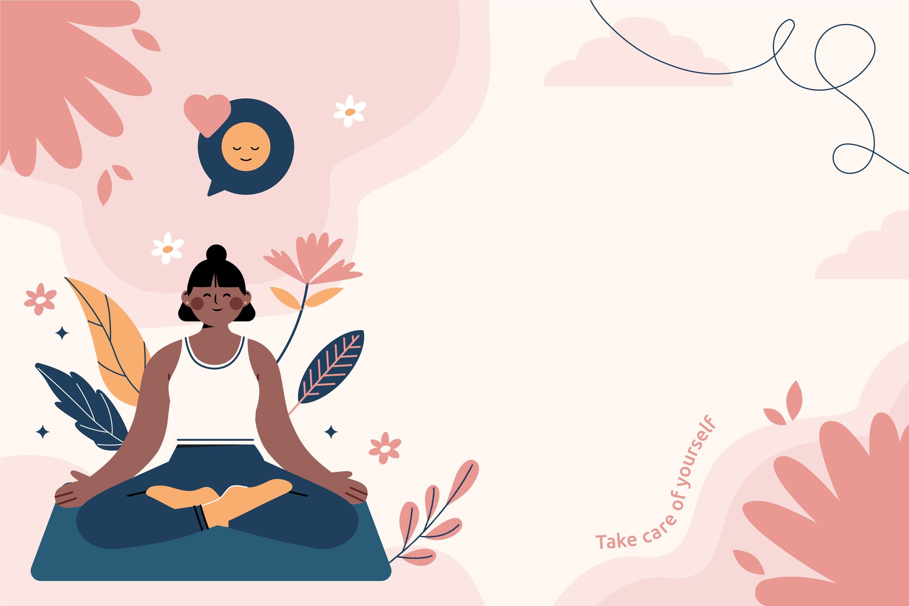 une femme assise en position de lotus