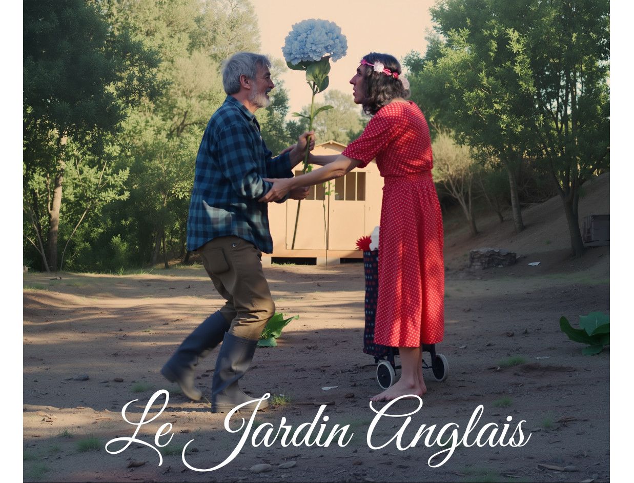 Affiche du court métrage de Xavier Dole où l'on voit un couple encadrant une grosse fleur